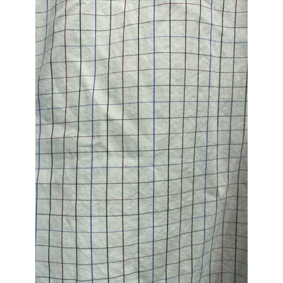 Tommy Hilfiger Button White Blue Red Regular Fit Ithaca Shirt Men's Medium 38-40 - Picture 6 of 11